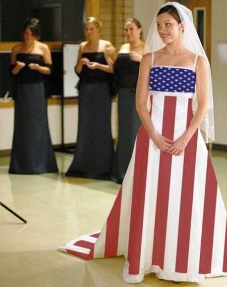 suknia ślubna flaga